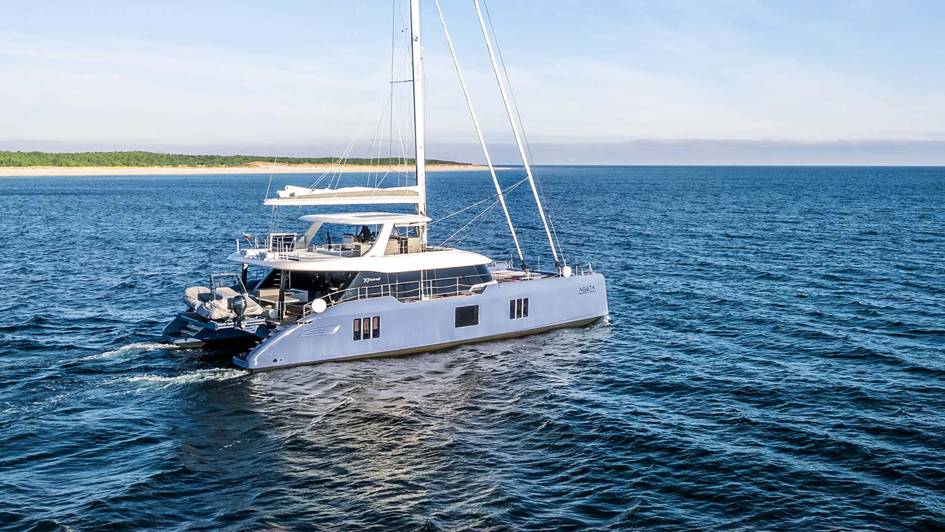 Agata Blu at anchor