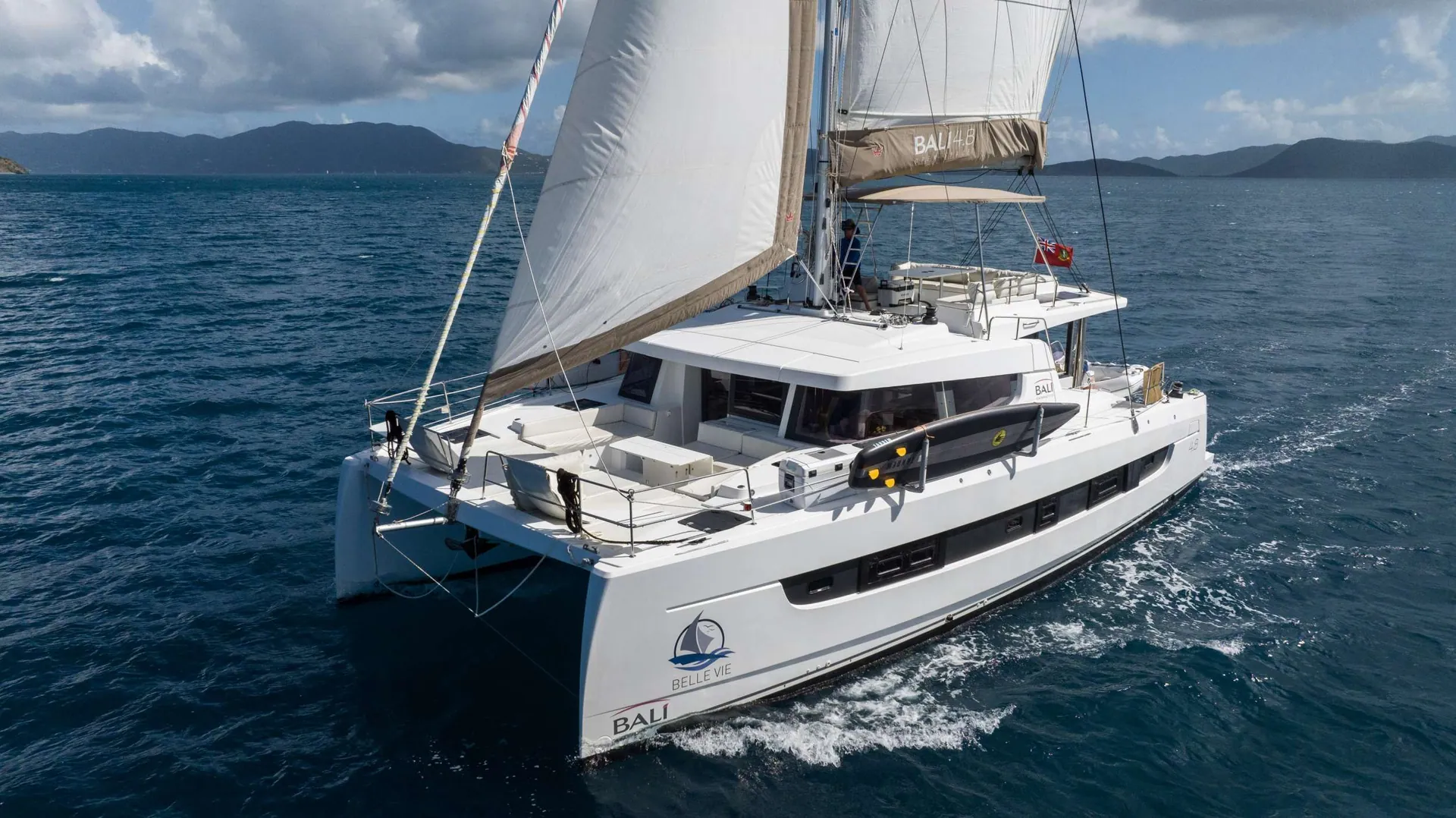 Belle Vie at anchor