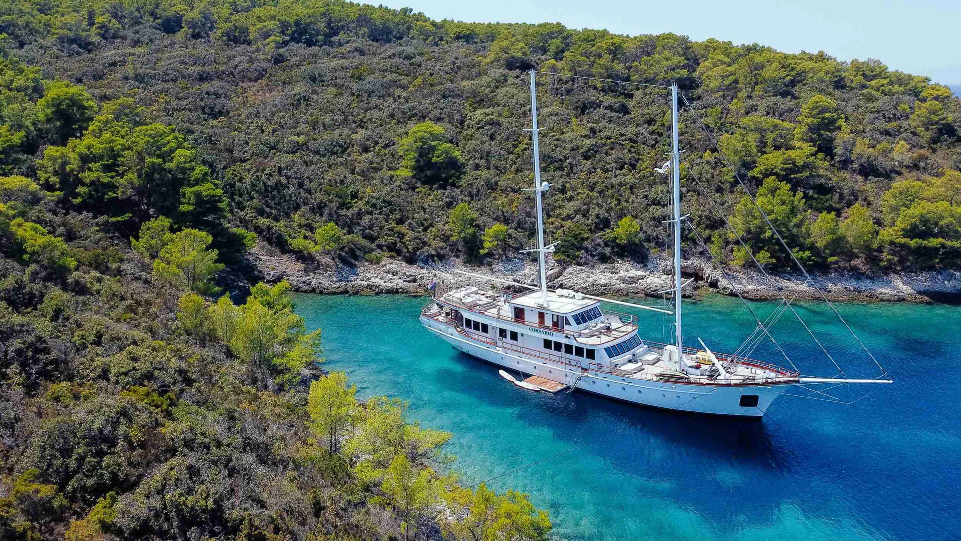 Corsario at anchor