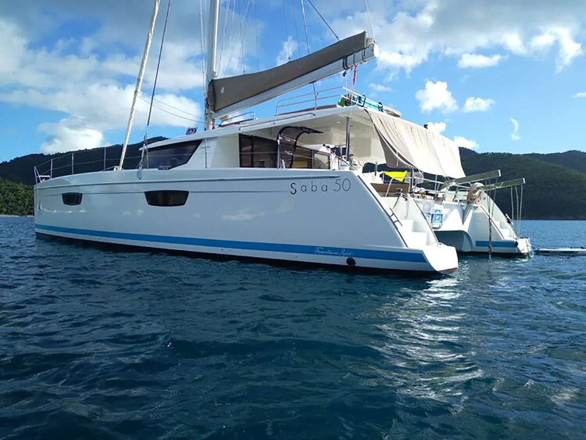 Devine Sailing at anchor