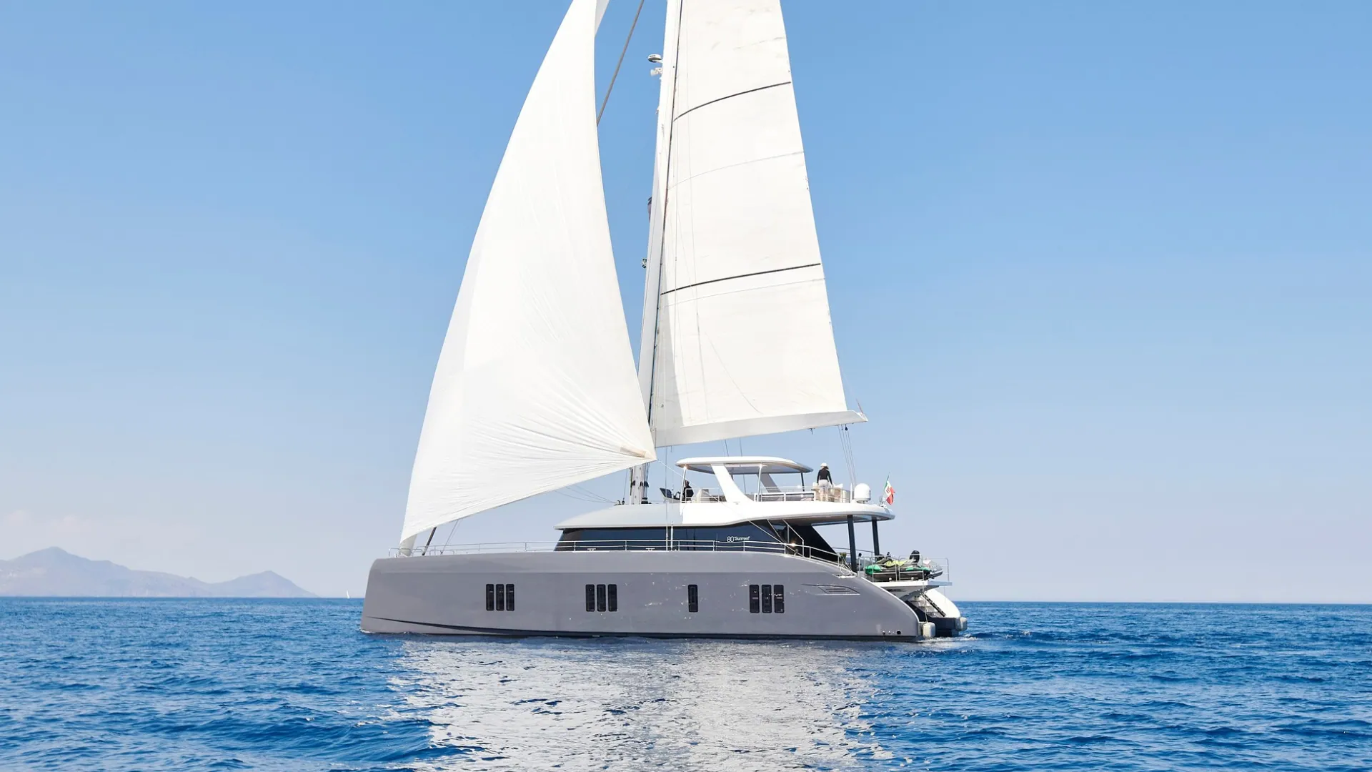 Genny at anchor