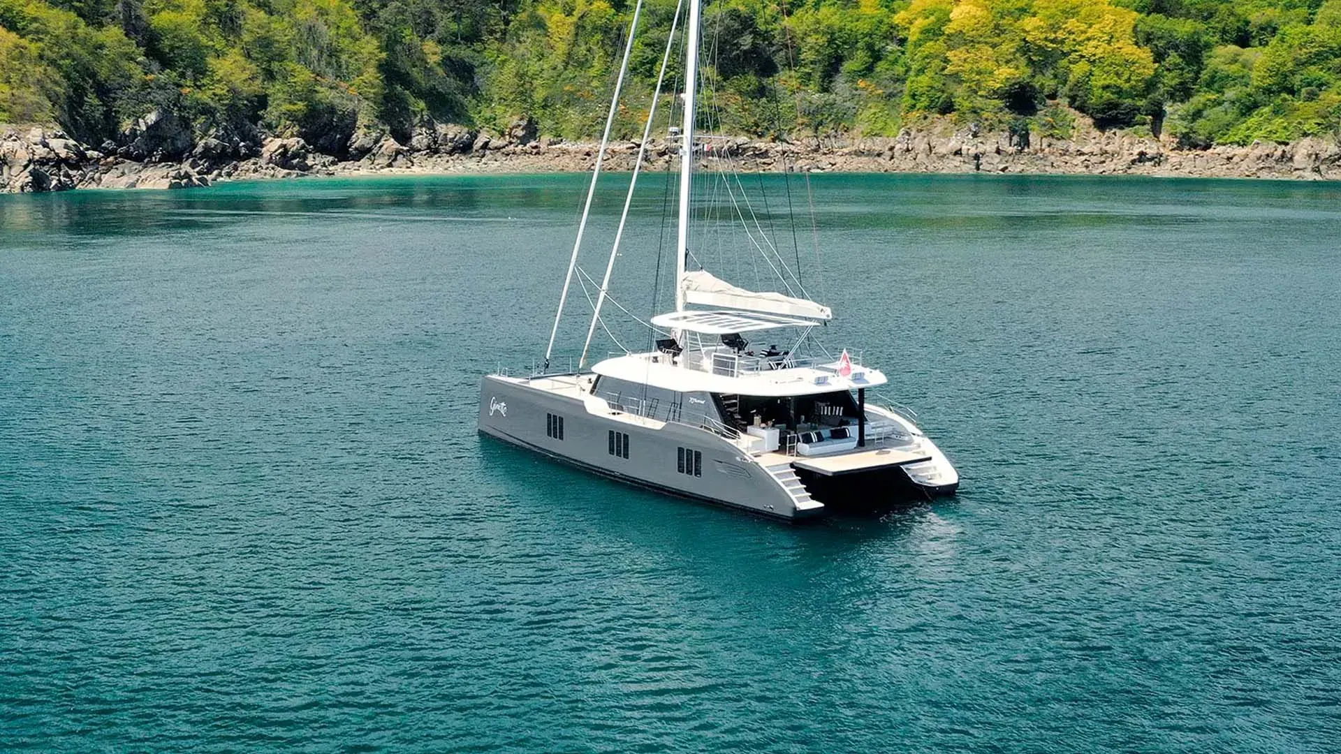 Ginette at anchor