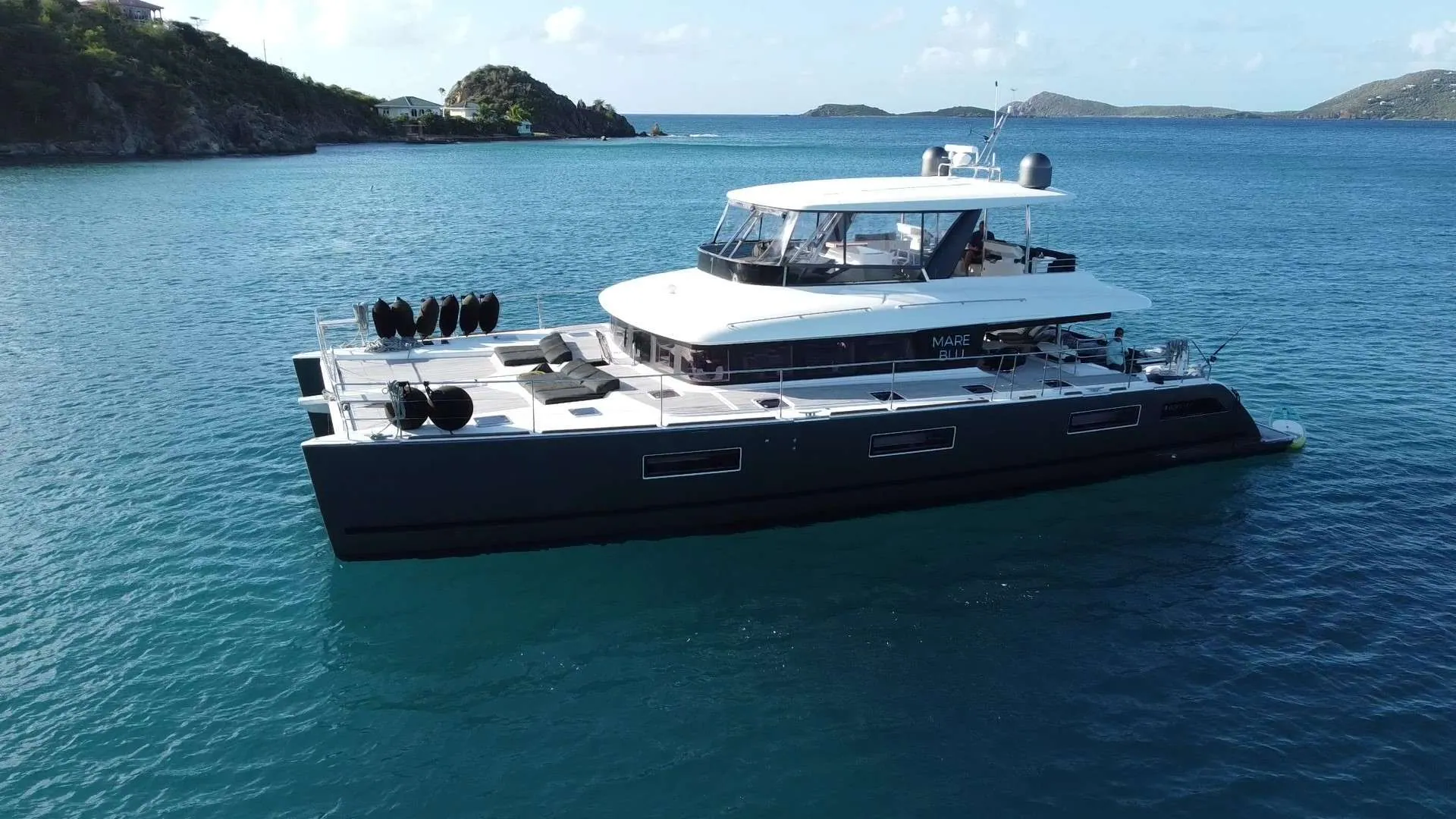 Mare Blu at anchor