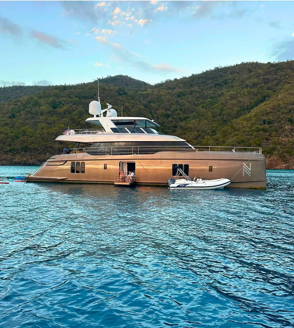 Nauti Nickel at anchor