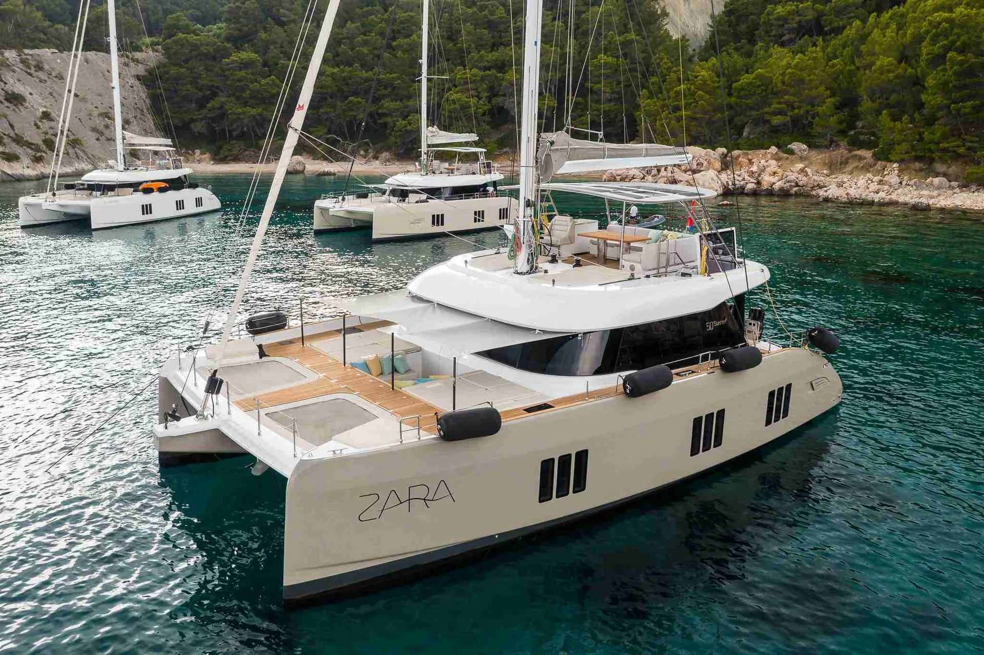Zara at anchor